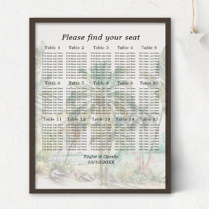 Tropical Beach Wedding 15 Tables Seating Chart