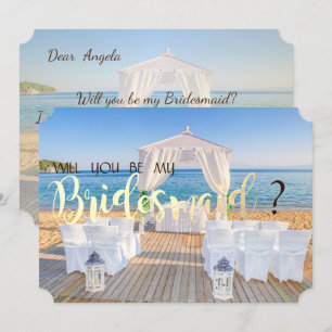 Tropical Beach Wedding Arbor  Bridesmaid Card