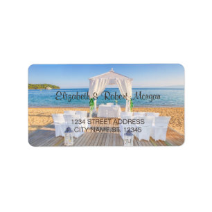 Tropical Beach Wedding Arbor  Wedding Label