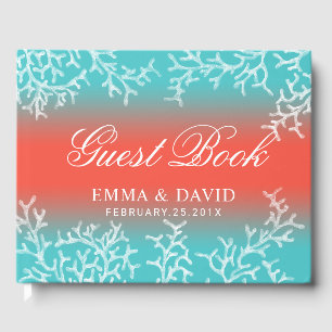 Tropical Beach Wedding Coral Reef Guest Book