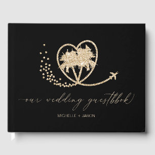 Tropical Beach Wedding Destination Passport Guest Book