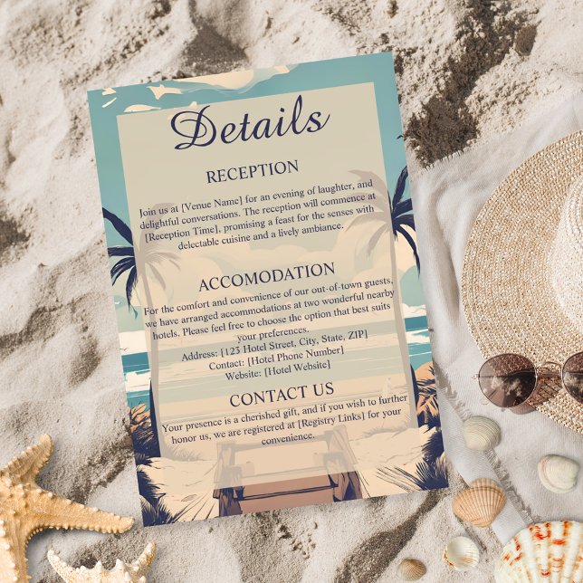 Tropical Beach Wedding Details Enclosure Card (Creator Uploaded)