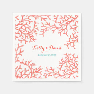 Tropical Beach Wedding Elegant Coral Reef Napkin