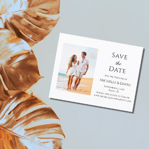 Tropical Beach Wedding Elegant  Save The Date Announcement Postcard