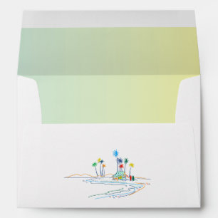 Tropical Beach Wedding Envelope