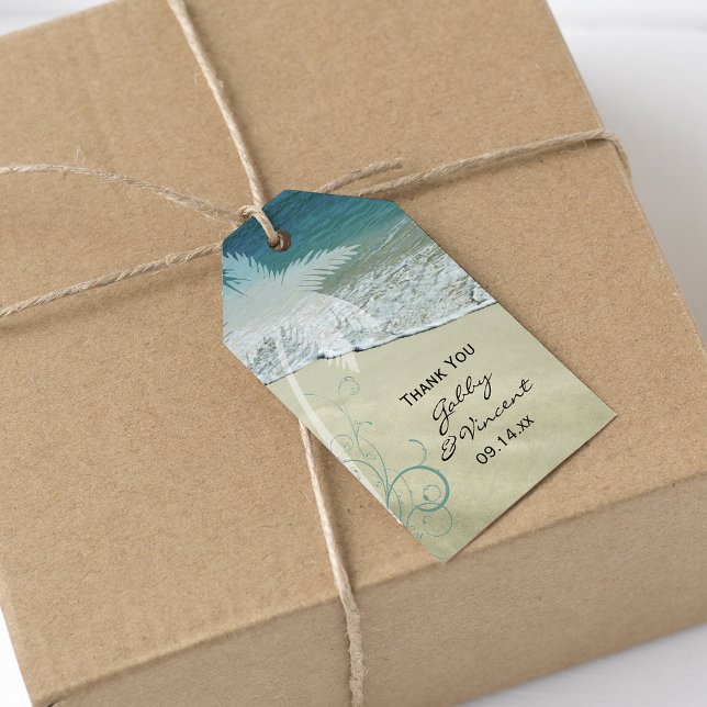 Tropical Beach Wedding Favor Tag (Creator Uploaded)