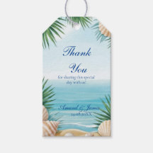 Tropical Beach Wedding Favor Thank You Tags