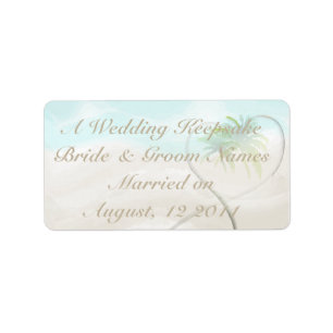 Tropical Beach Wedding Favour Lip Balm Tube Label