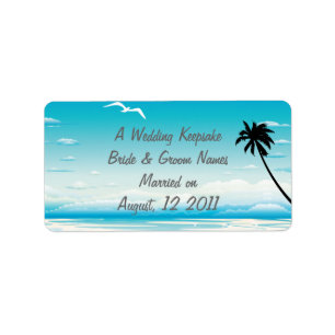 Tropical Beach Wedding Favour Lip Balm Tube Label