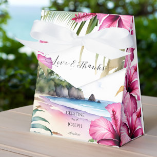Tropical beach wedding favours personalised  favour box