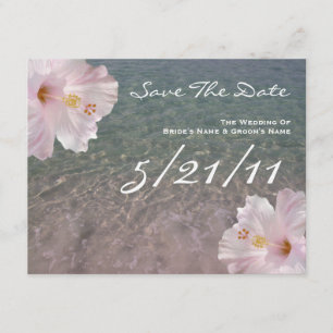 Tropical Beach Wedding Hibiscus Save The Date