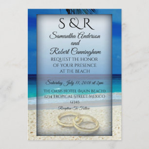 Tropical Beach Wedding Invitation