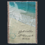 Tropical Beach Wedding Keepsake Throw Blanket<br><div class="desc">Personalise the pretty Tropical Beach Wedding Throw with the names of the bride and groom and marriage ceremony date to create a one of a kind engagement, bridal shower or keepsake wedding gift. This beautiful custom tropics theme wedding blanket features a digitally enhanced nature photograph of a sand beach, turquoise...</div>