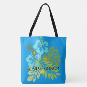 Tropical Beach wedding Maid of honour custom name Tote Bag