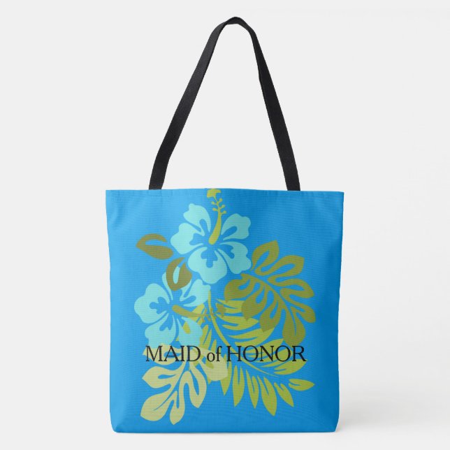 Tropical Beach wedding Maid of honour custom name Tote Bag (Front)