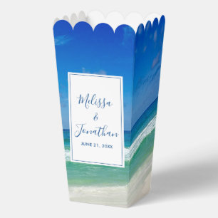 Tropical Beach Wedding Ocean Waves Popcorn Favour Box