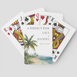 Tropical Beach Wedding Perfect Pair Favor Playing Cards