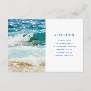 tropical beach wedding reception enclosure card