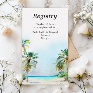Tropical Beach Wedding Registry Enclosure Card