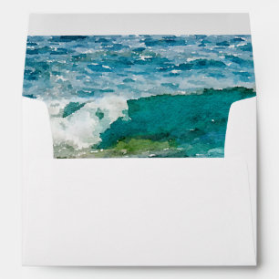 Tropical Beach Wedding Return Address A7 Envelope