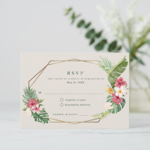 Tropical Beach Wedding RSVP Card
