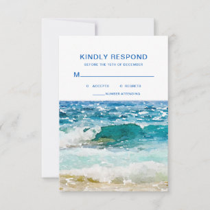 Tropical Beach Wedding RSVP Card