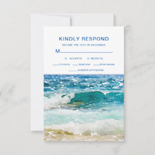 Tropical Beach Wedding RSVP Card