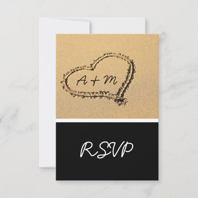 Tropical Beach Wedding RSVP Card For Square Invite (Front)