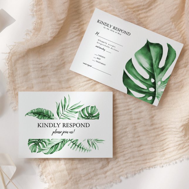 Tropical Beach Wedding RSVP Enclosure Insert Card (Creator Uploaded)