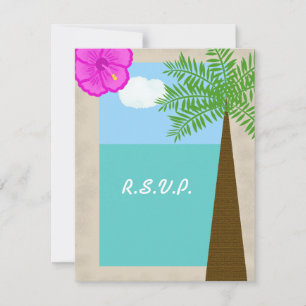 Tropical Beach Wedding RSVP Invitation