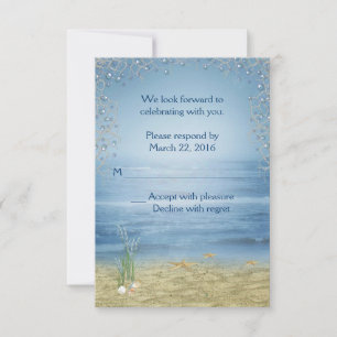 Tropical Beach Wedding RSVP Invitation