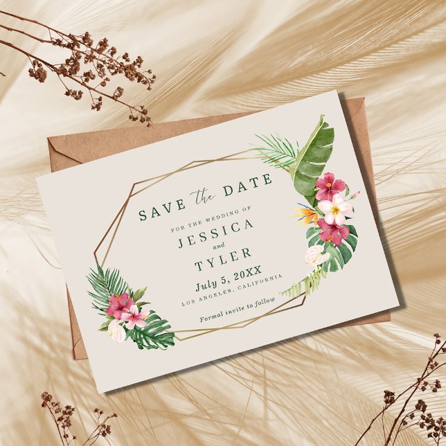 Tropical Beach Wedding Save The Date (Creator Uploaded)