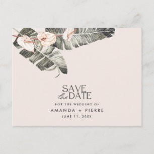 Tropical Beach Wedding Save the Date Announcement Postcard