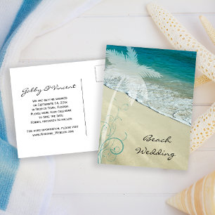 Tropical Beach Wedding Save the Date Announcement Postcard