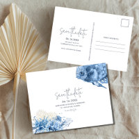 Tropical Beach Wedding Save the Date 