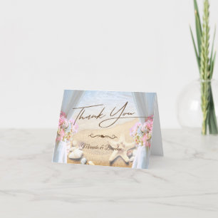 Tropical Beach Wedding Starfish Thank You Card