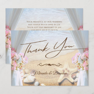 Tropical Beach Wedding Starfish Thank You Card