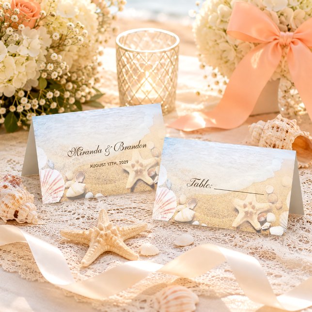 Tropical Beach Wedding Table Assignment Place Card (Creator Uploaded)