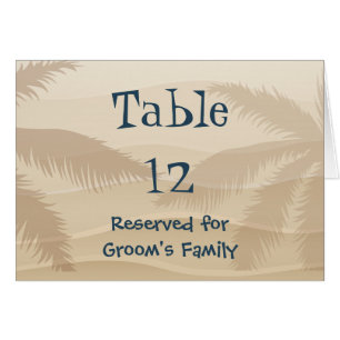 Tropical Beach Wedding Table Number