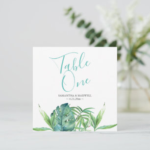 Tropical Beach Wedding Table Number