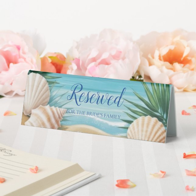 Tropical Beach Wedding Table Place Tent Sign (In SItu (Wedding))