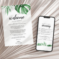 Tropical Beach Wedding Welcome Letter & Itinerary