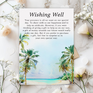 Tropical Beach Wedding Wishing Well Enclosure Card