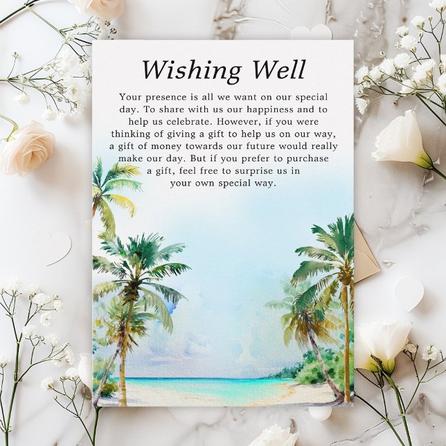 Tropical Beach Wedding Wishing Well Enclosure Card (Creator Uploaded)