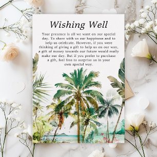 Tropical Beach Wedding Wishing Well Enclosure Card