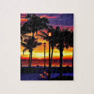 TROPICAL BEACH WISH YOU WERE HERE CUSTOM POSTCARD JIGSAW PUZZLE