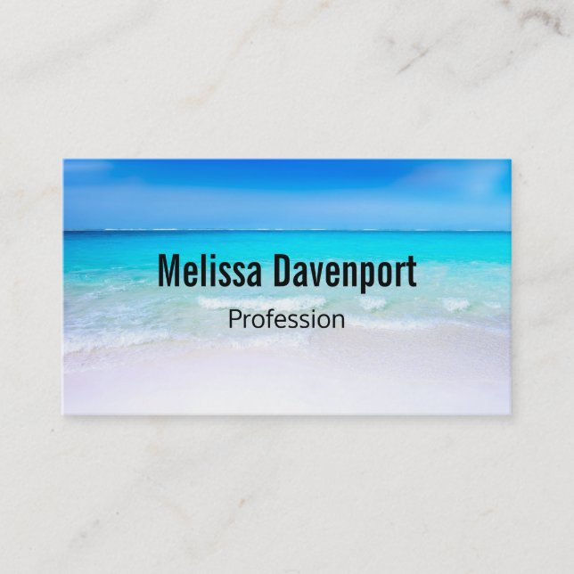 Tropical Beach with a Turquoise Sea Business Card (Front)
