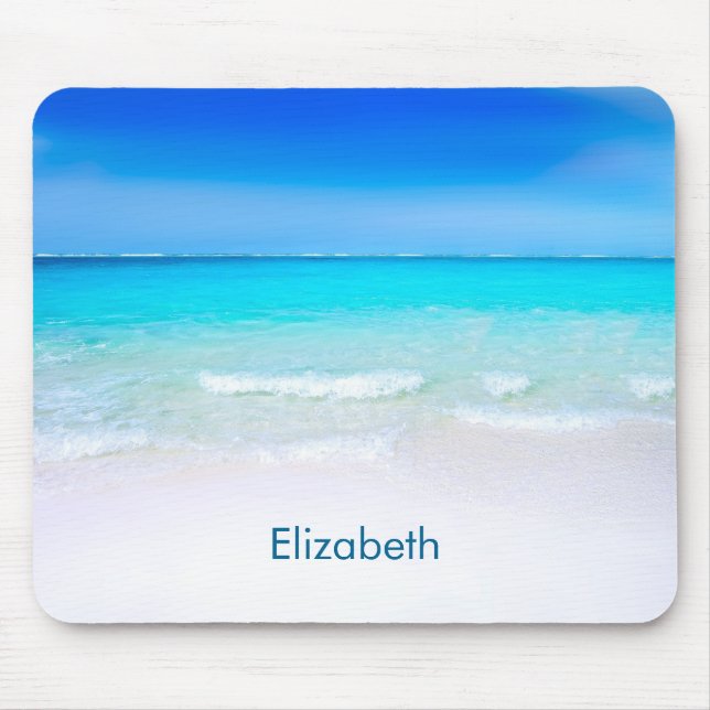 Tropical Beach with a Turquoise Sea Custom Mouse Mat (Front)