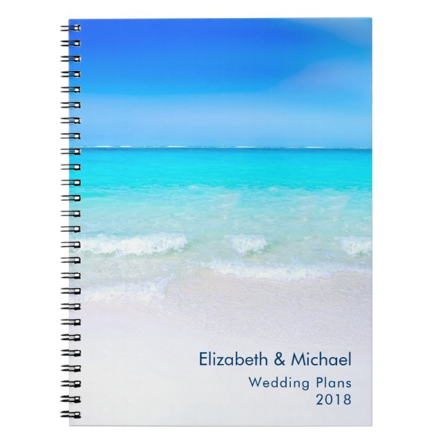 Tropical Beach with a Turquoise Sea Wedding Plans Notebook (Front)