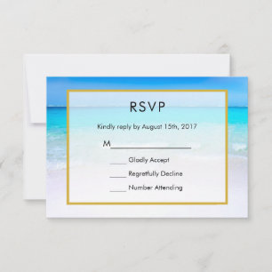 Tropical Beach with a Turquoise Sea Wedding RSVP Card